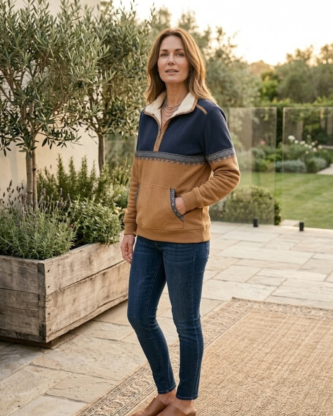 Léonie | Elegant Half Zip Knit Sweater
