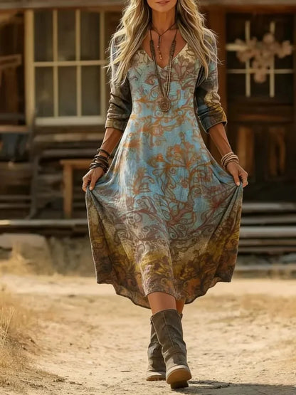 Vintage-Inspired Floral Midi Dress