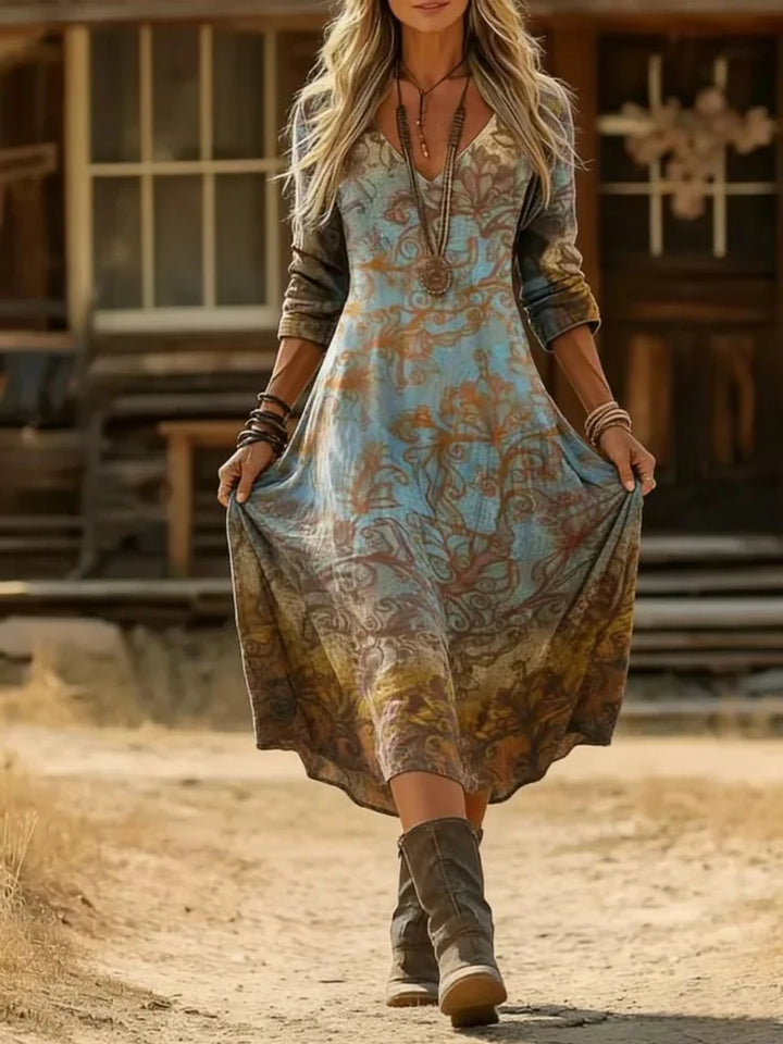 Vintage-Inspired Floral Midi Dress